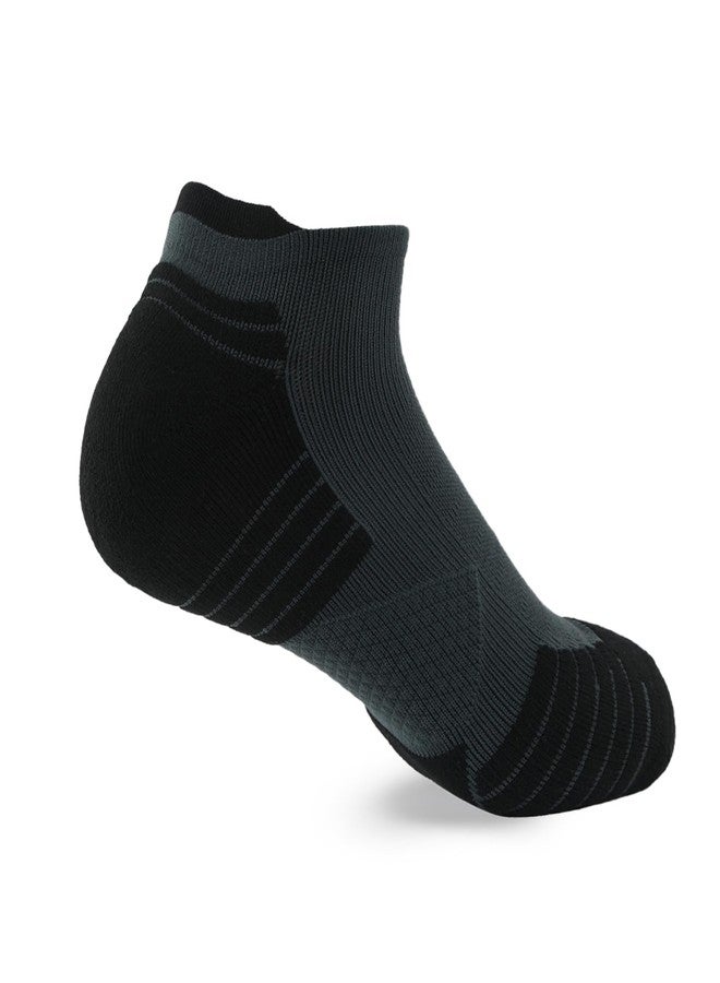 WANDER Men's Athletic Running Socks 7 Pairs Thick Quarter Socks Cushion Ankle Sport Low Cut Socks(7 Pairs Grey Black,Size:10-12) - Image 3